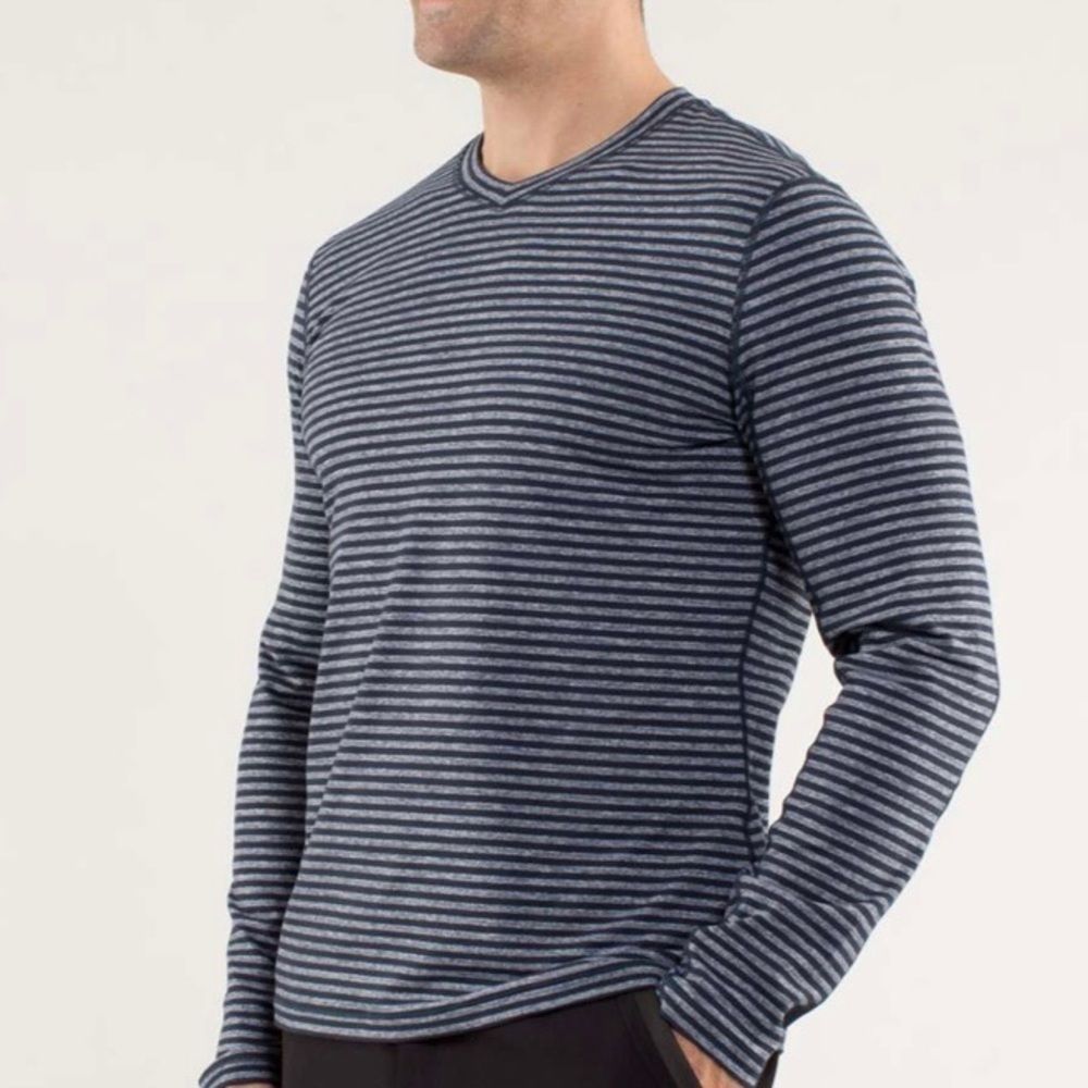 Lululemon Speed Long Sleeve
Classic Stripe Heathered Iris Blue / Grey